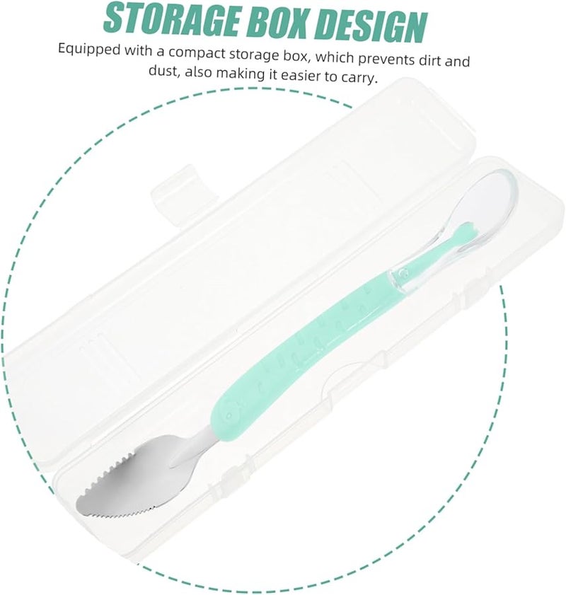 Yardwe Double Head Stainless Steel Fruit Puree Scoop Spoon with Silicone Scraper for Newborns - Image 5